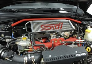 Subaru Legacy Strut Brace - Front - Perrin Performance - Red - `05-`09 Subaru Legacy Strut Brace - Front - Perrin Performance - Red - `05-`09